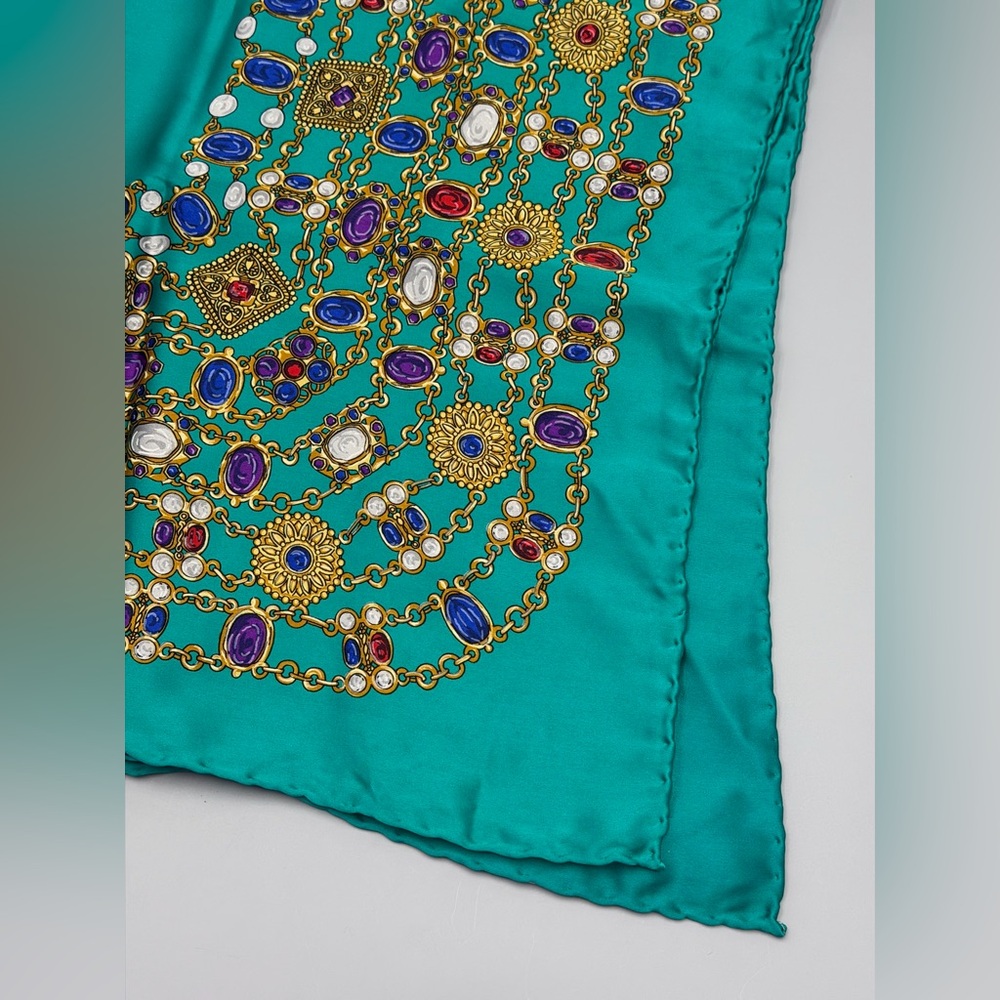 Chanel CC Teal Jewels Silk Scarf - Picture 4 of 9